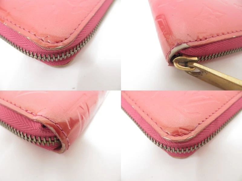 $970 Louis Vuitton Vernis Zippy Wallet Rose Litchi