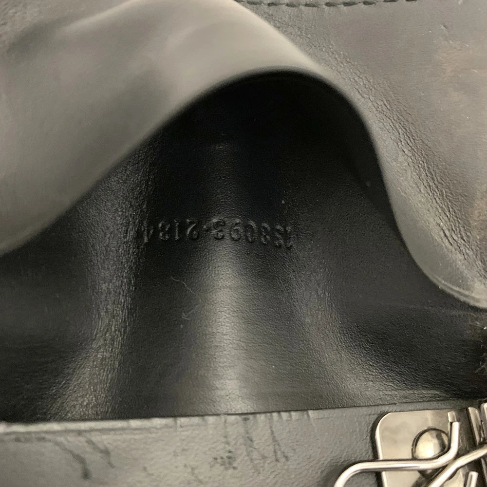 GUCCI Ssima GG Logo Leather 6 Rings Key Case Black