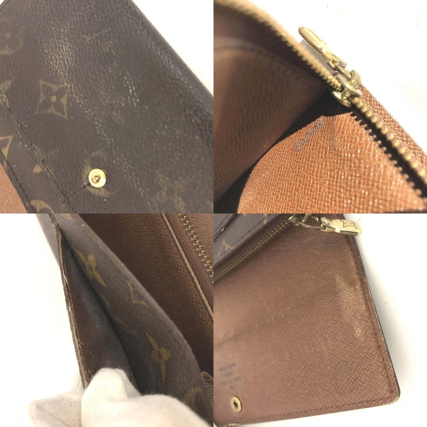 Louis Vuitton Monogram Portefeiulle Sarah Long Bifold Wallet Brown CA0918