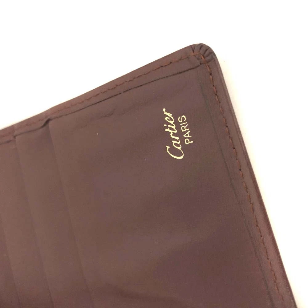 $390 Must de Cartier Leather Card Case Bordeaux