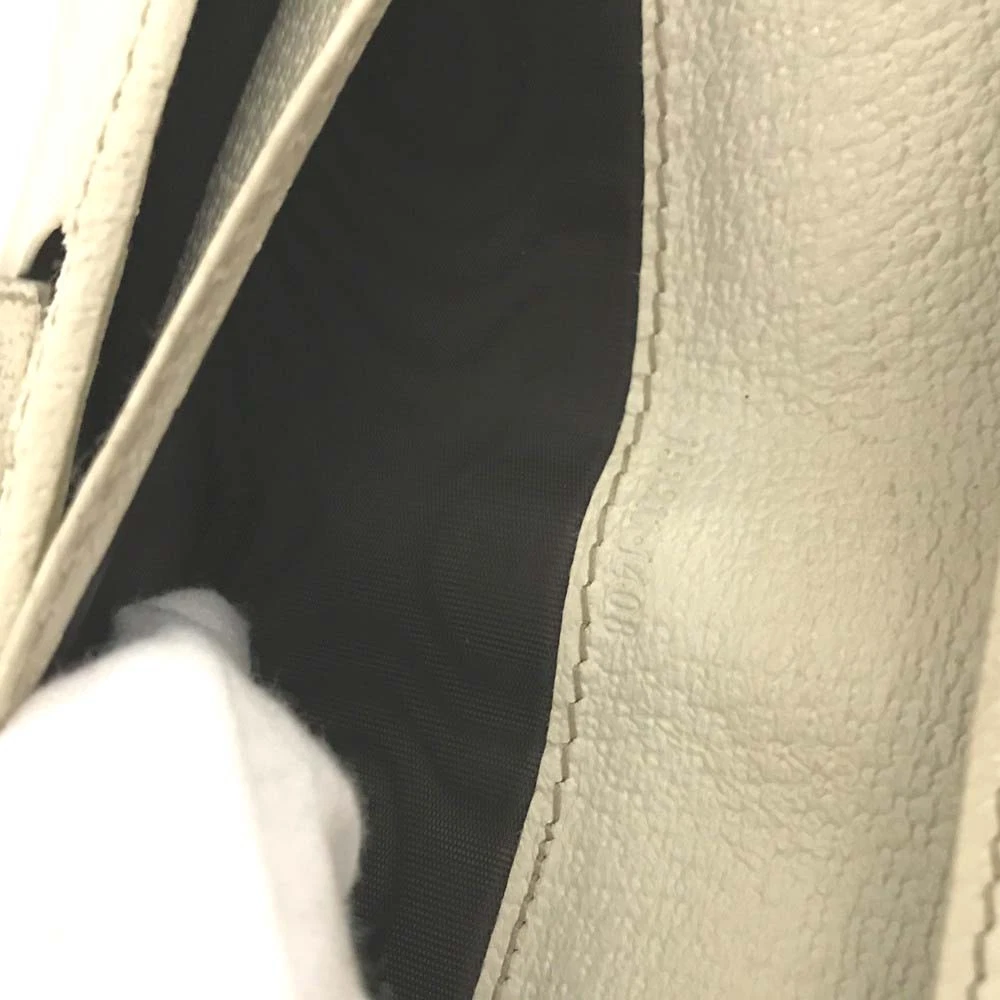 $710 GUCCI GG Logo Canvas Leather Long Bifold Wallet Beige Signature GG