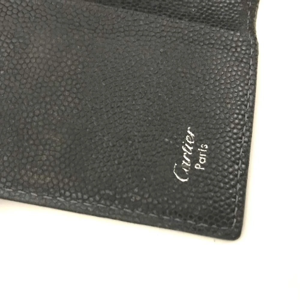 $420 Cartier Santos 6 Ring Key Case Black Leather