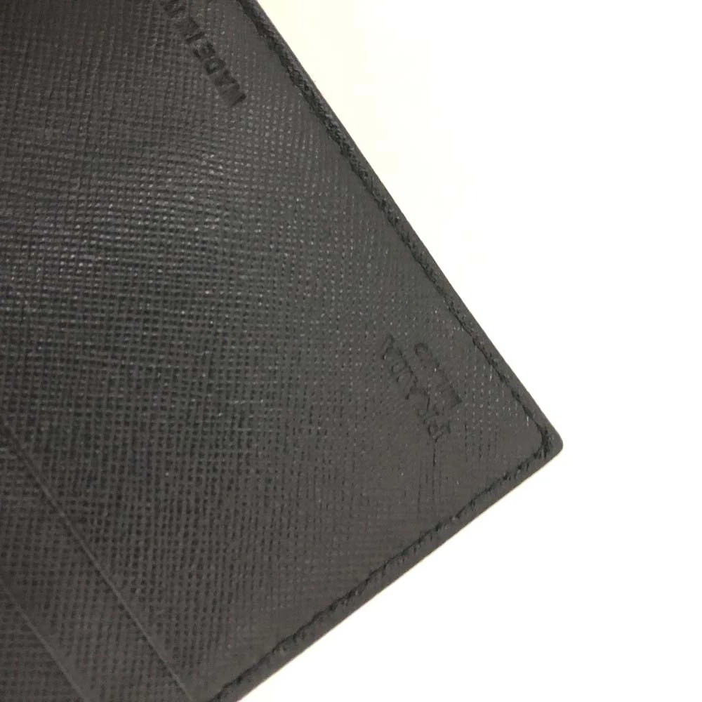 PRADA Logo Plate Nylon Trifold Wallet Black/2BH1717