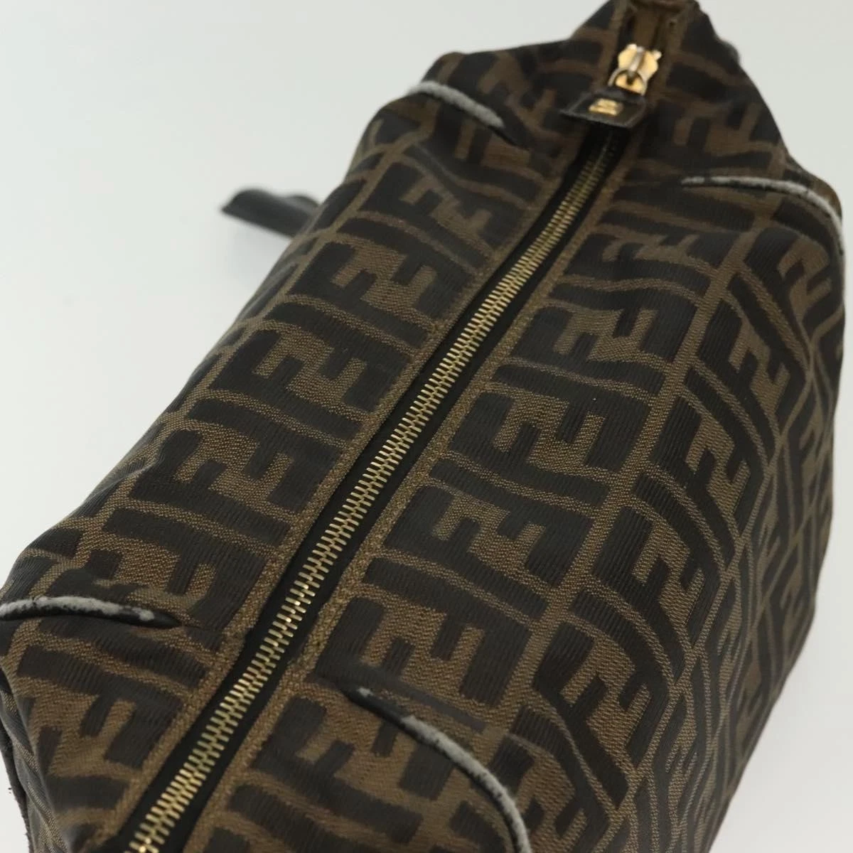 $980 2003 Fendi Zucca Canvas Vanity Hand Bag 2211-26715-009
