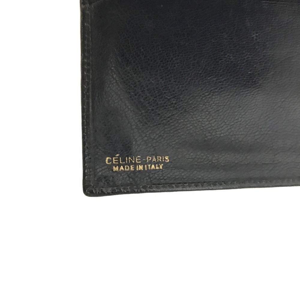 $590 CELINE C Macadam Canvas Trifold Wallet Navy Blue
