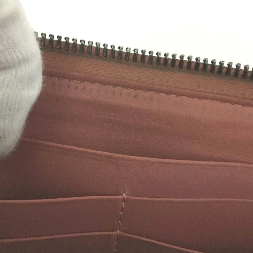 $980 Bottega Veneta Intrecciato Lambskin Zip Around Wallet Pink