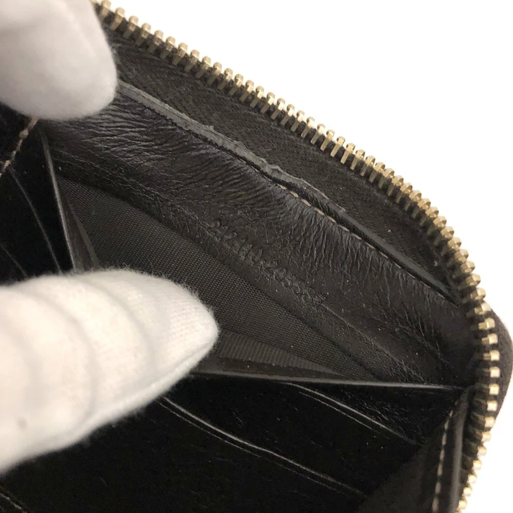 GUCCI Ssima Interlocking G GG Logo Leather Zip Around Long Wallet