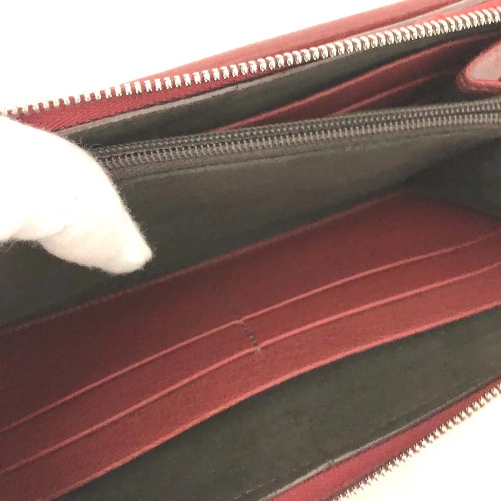$980 Cartier Must de Cartier Zip Around Wallet Red Leather