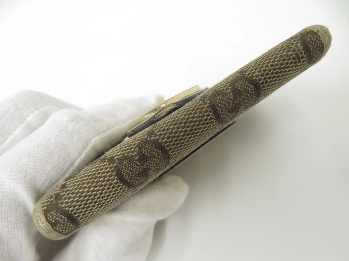 $320 2013 Gucci GG Sukey GG Canvas Leather 6-Ring Key Case 282434-2184