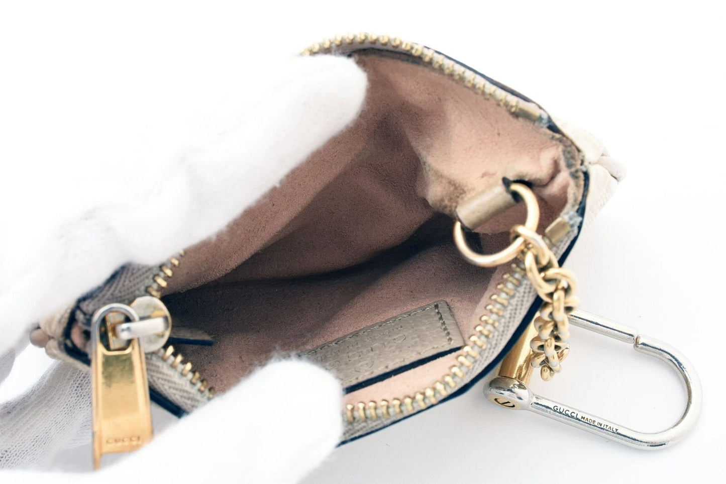 $410 GUCCI Ophidia GG Sherry Line Marmont Coin Case Purse Wallet PVC Double