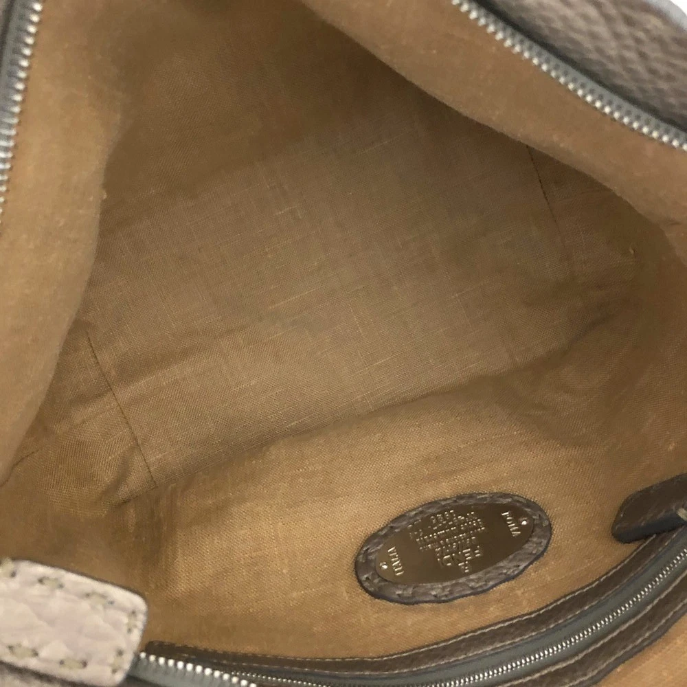 FENDI Selleria Leather Tote Bag Silver/6CH0834