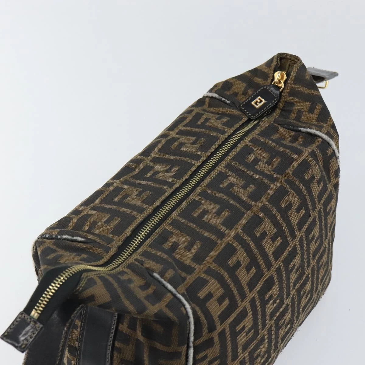 $980 2004 Fendi Zucca Canvas Vanity Hand Bag 2305-8BR465-019