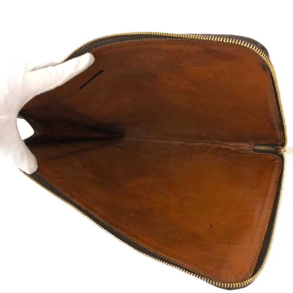 Louis Vuitton Monogram Poche Document Business Bag Brown