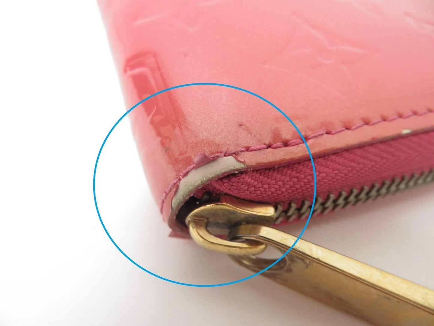 $970 Louis Vuitton Vernis Zippy Wallet Rose Litchi