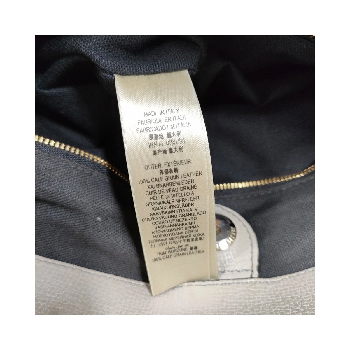 $1595 Burberry Grainy Calfskin House Check Medium Banner Tote Grey
