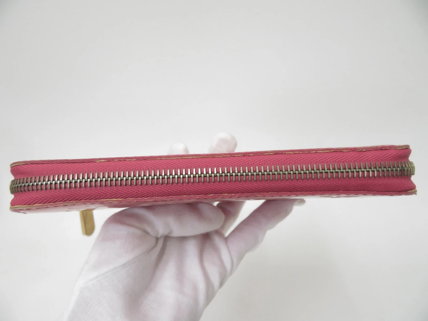 $970 Louis Vuitton Vernis Zippy Wallet Rose Litchi