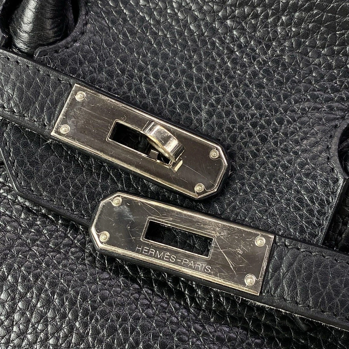 HERMES Birkin 35 Black Togo Square J Handbag