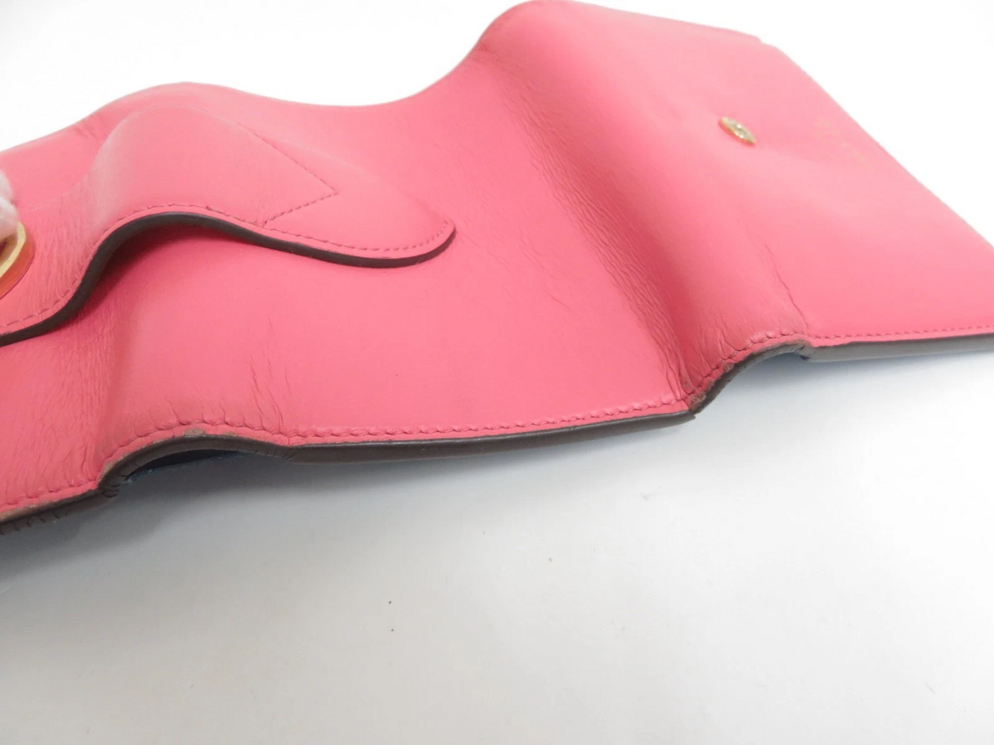 $965 2020 LOUIS VUITTON Smooth Calfskin LV Pont 9 Compact Wallet Pink FH2230