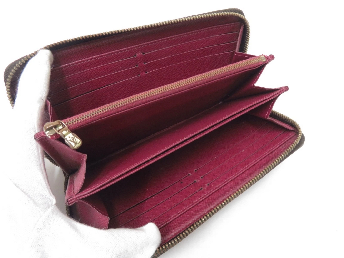 $915 2016 LOUIS VUITTON Monogram Zippy Wallet Fuchsia GI2116