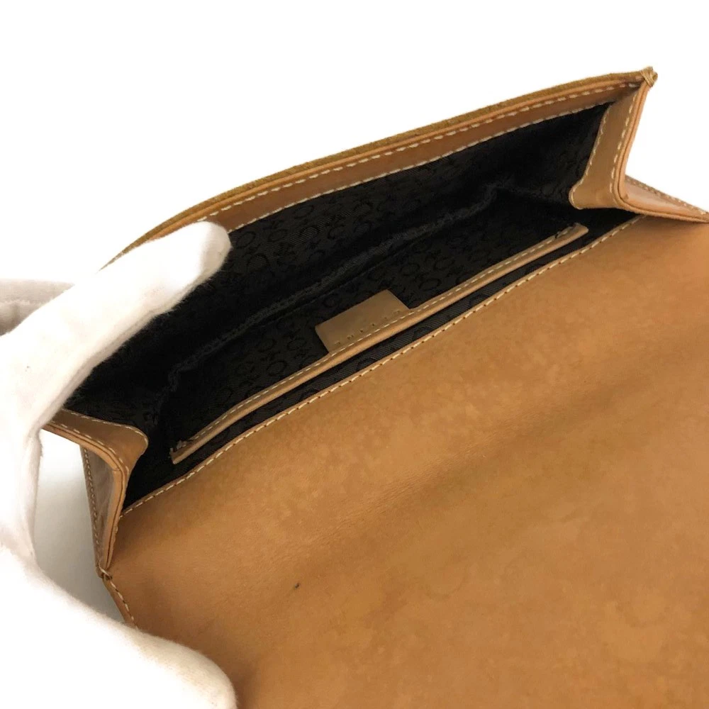 CELINE Macadam C Suede Leather Shoulder Bag Brown