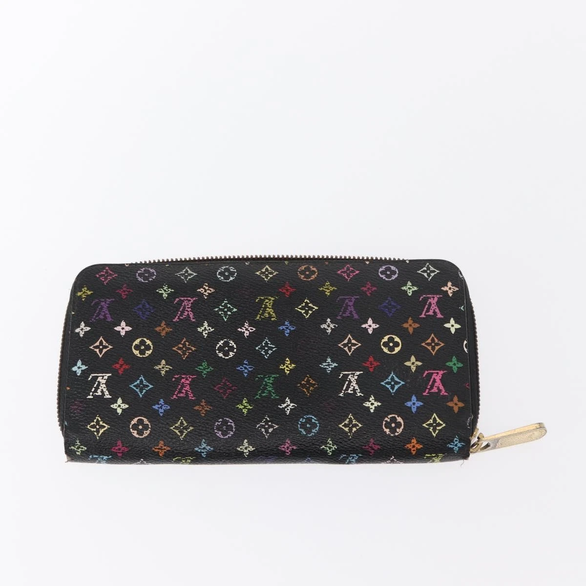 $940 Louis Vuitton Monogram Multicolor Zippy Wallet Black Purple