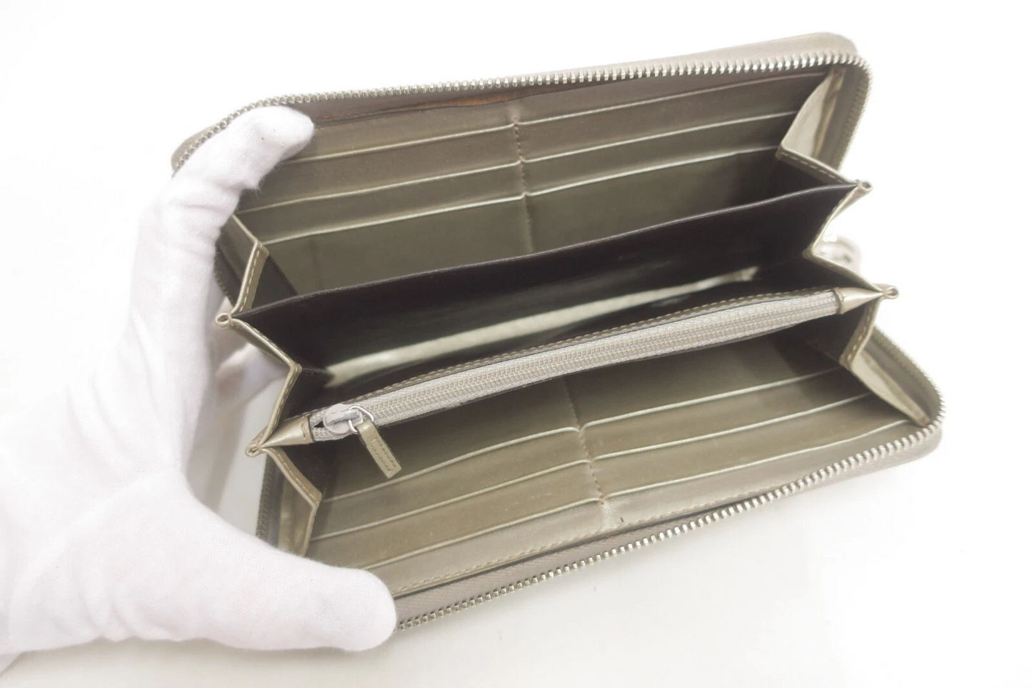 $660 Gucci GG Imprime Canvas Zip Around Wallet