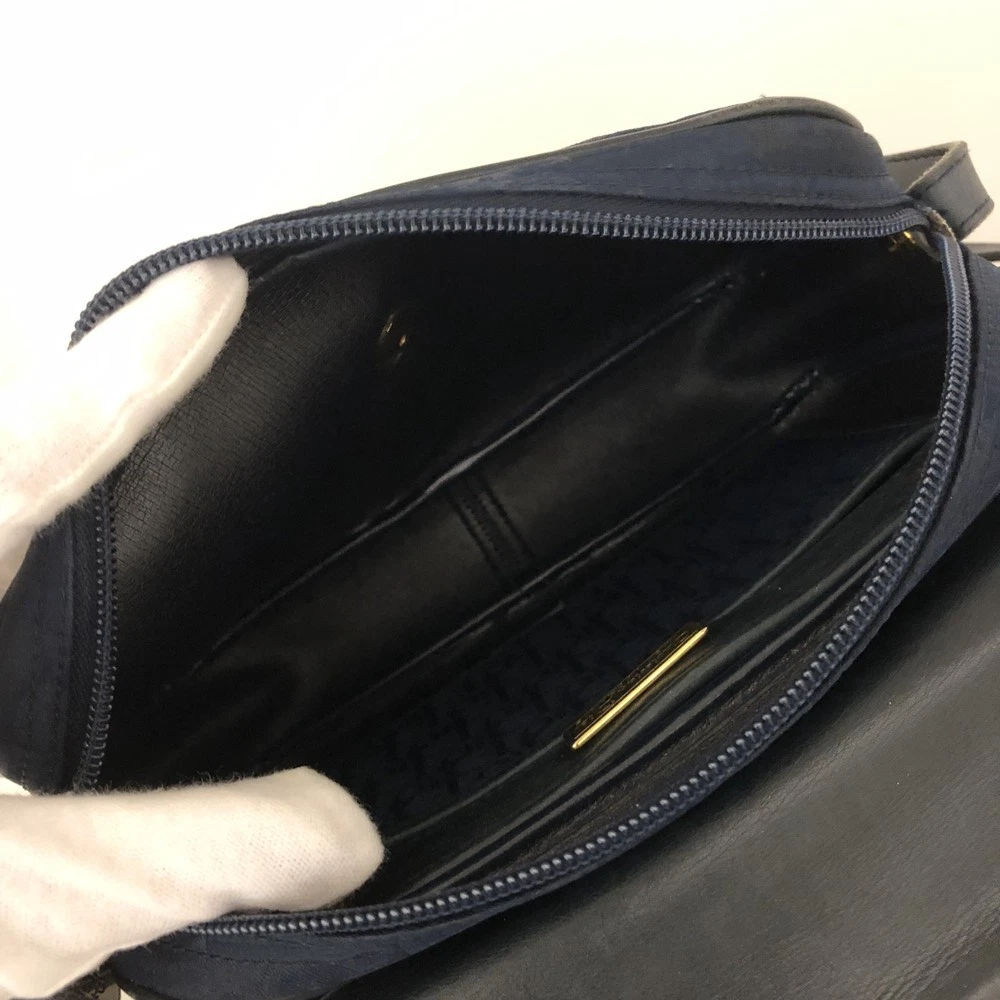 $1250 Christian Dior Oblique Trotter Canvas Leather Shoulder Bag