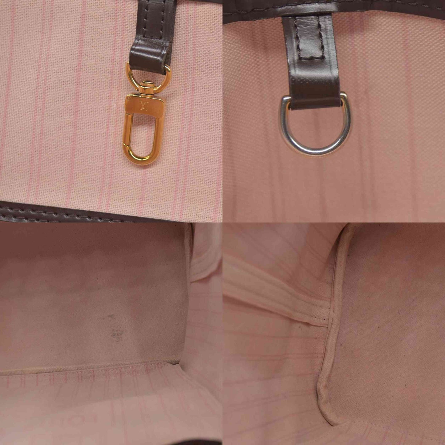 Louis Vuitton  Damier Ebene Neo Neverfull MM Rose Ballerine AR1128