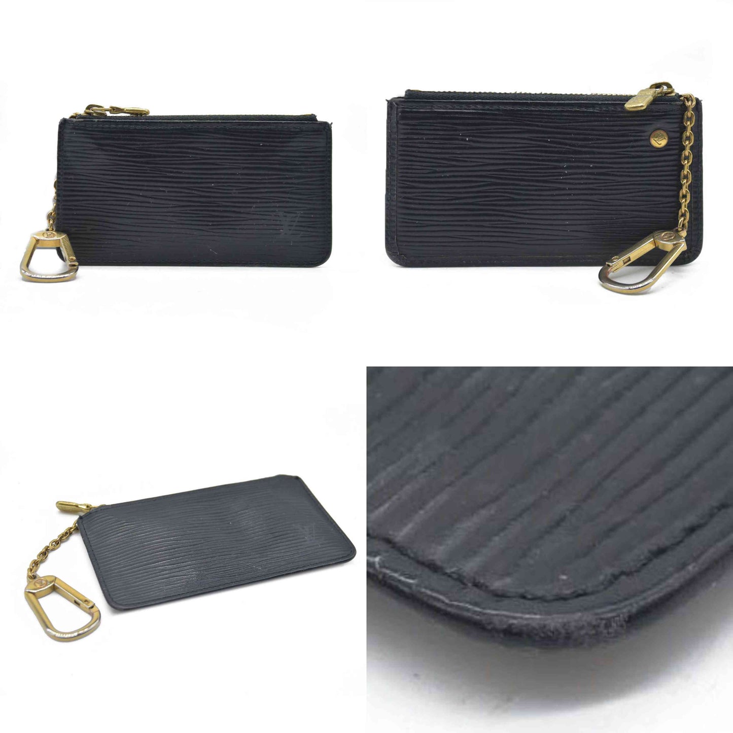 $450 Louis Vuitton  Epi Key Pouch Black
