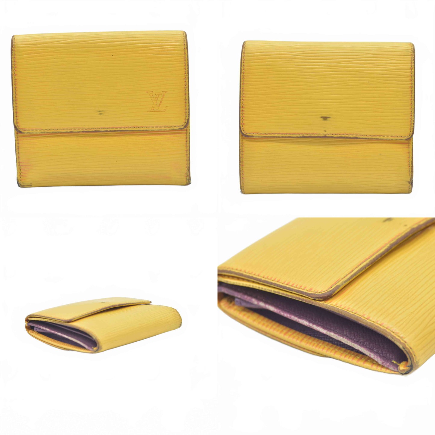 $655 1996 Louis Vuitton Epi Elise Wallet Yellow SP0976