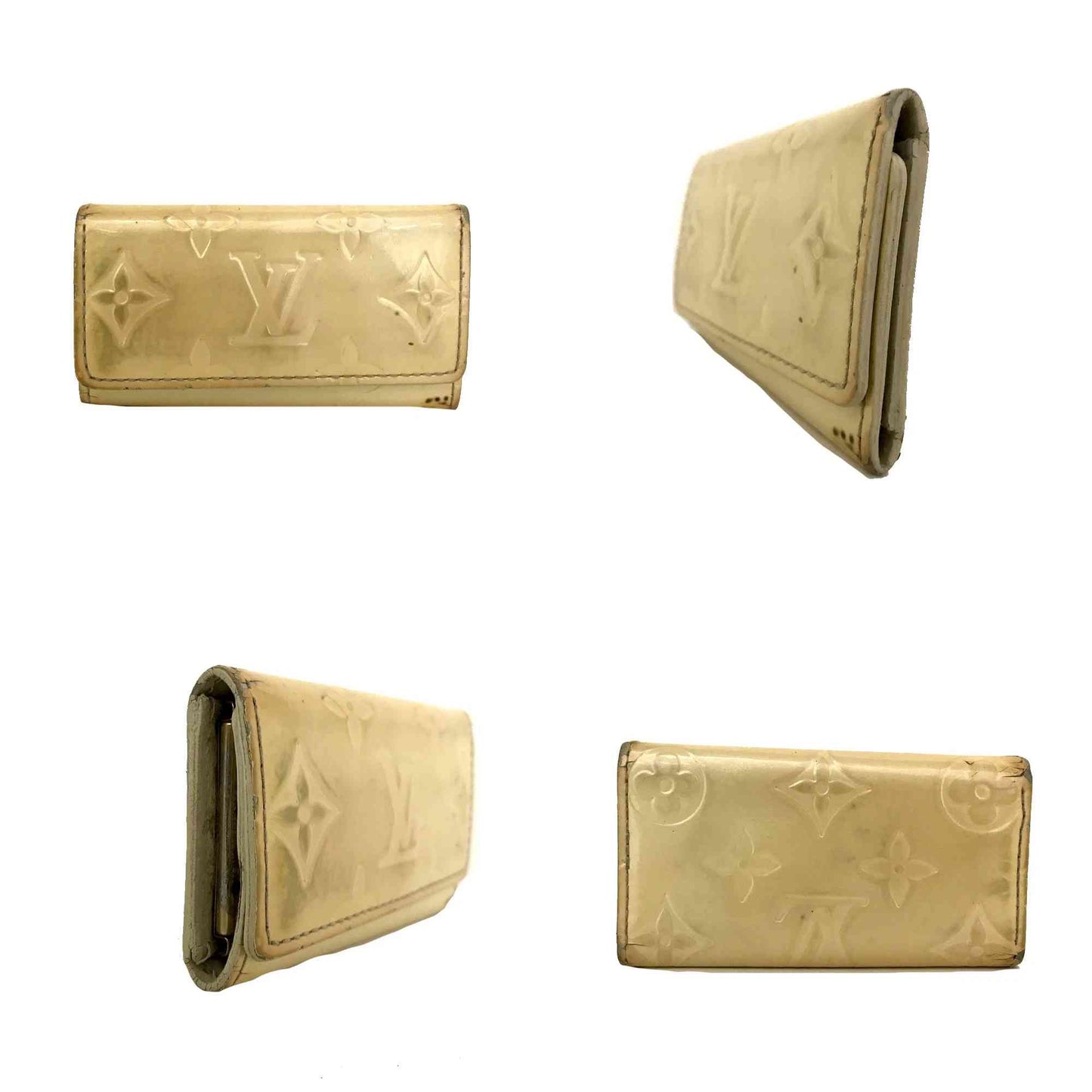 $350 2005 Louis Vuitton Monogram Vernis Leather 4 Ring Key Case CA0095