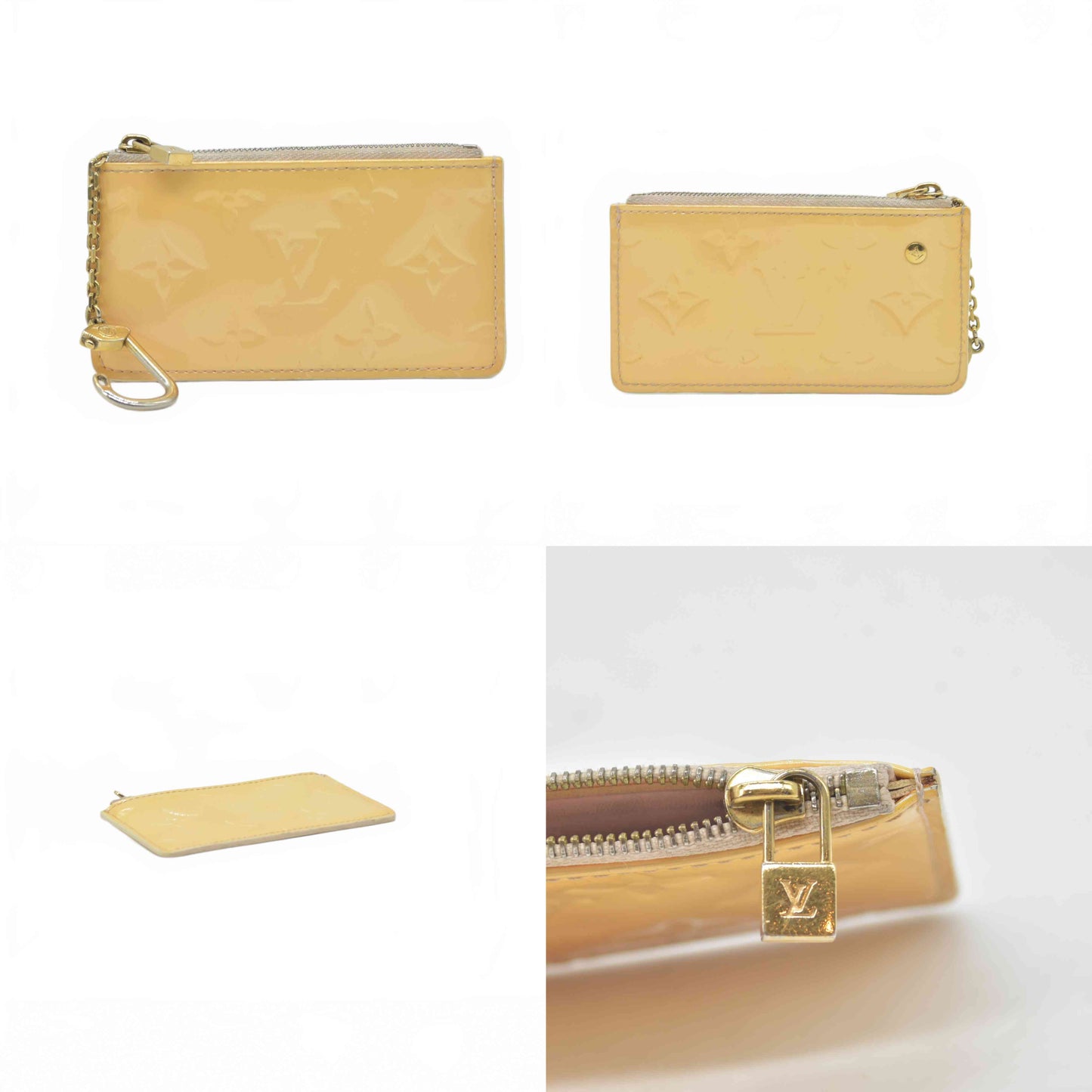 $390 2004 DAMAGED Louis Vuitton Monogram Vernis Pochette Cles Wallet Coin Purse CA0074