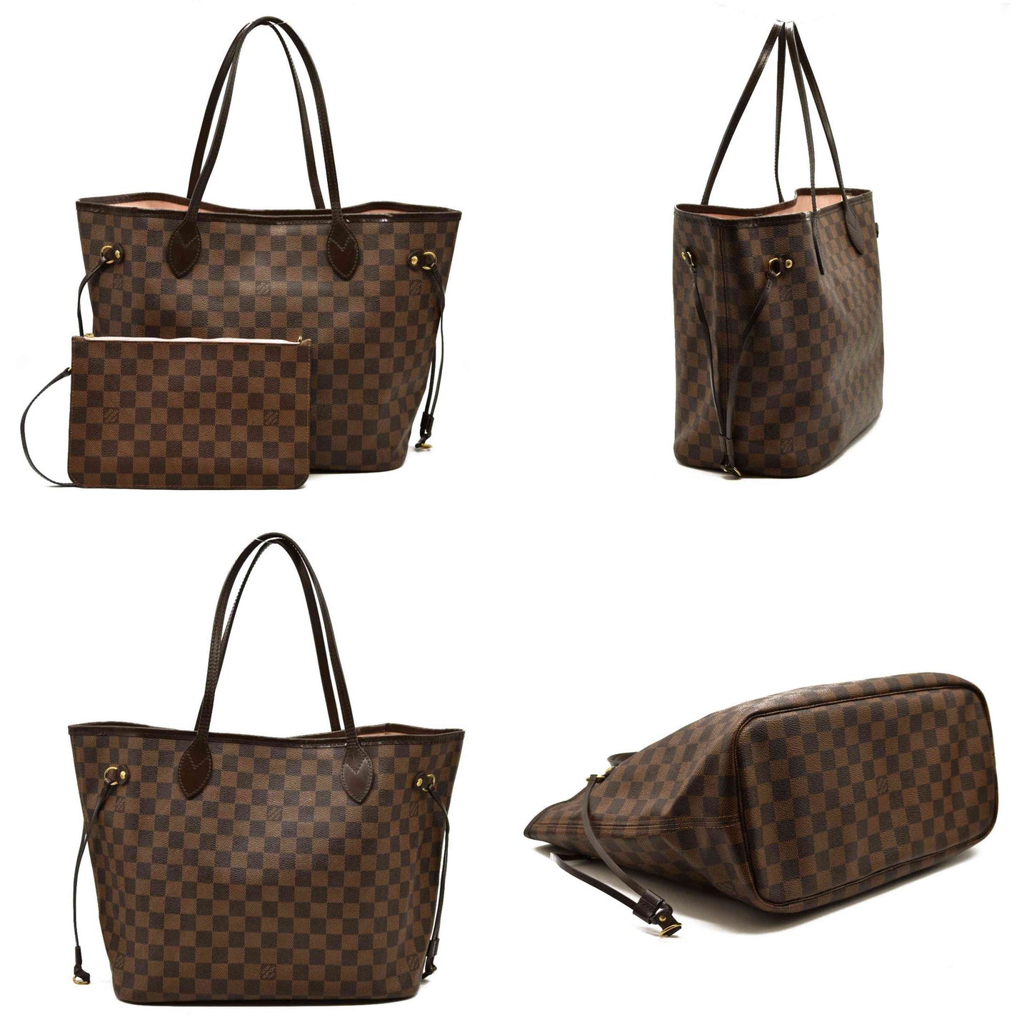 Louis Vuitton  Damier Ebene Neo Neverfull MM Rose Ballerine AR41