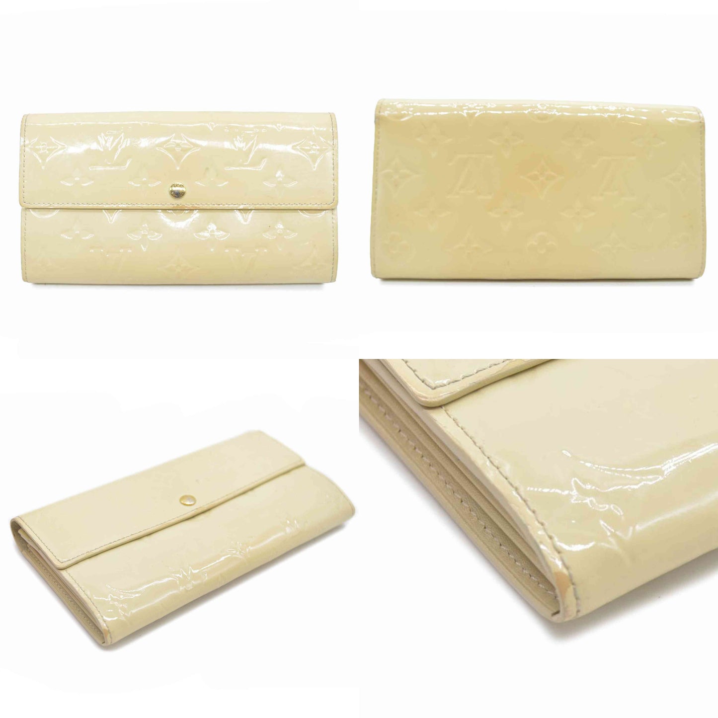 $840 Louis Vuitton Monogram Vernis Porte Feuille Sarah Long Bifold Wallet TN4180