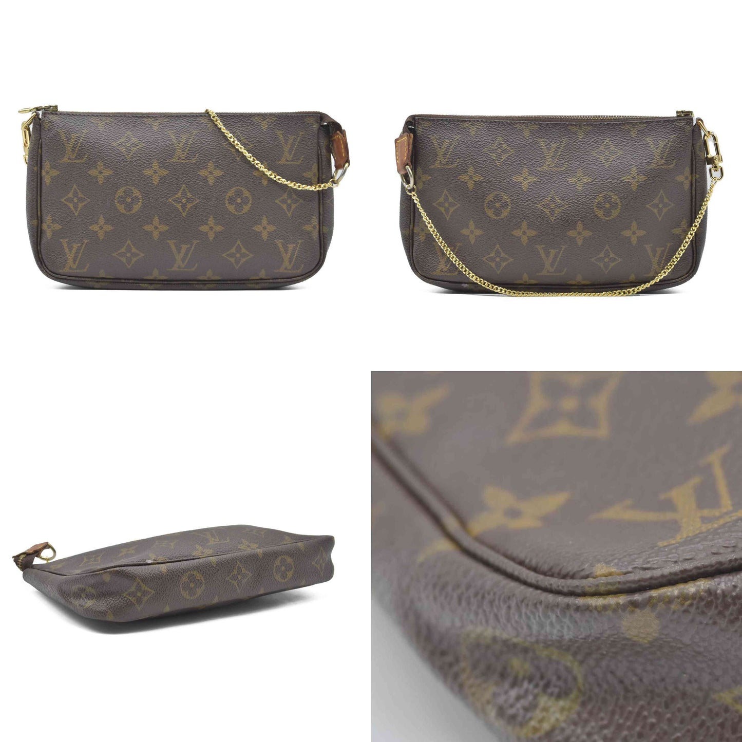 $1290 Louis Vuitton Monogram Pochette Accessories BJ0050