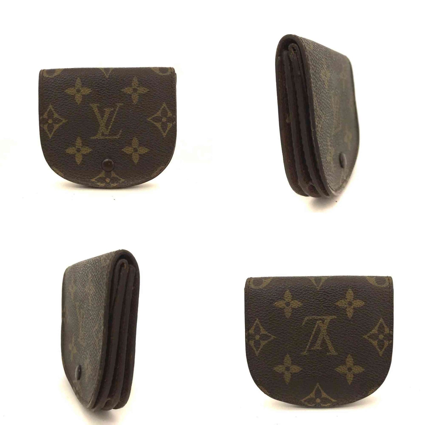 $345 1986 Louis Vuitton Monogram Porte Monnaie Gousset Coin Purse Wallet