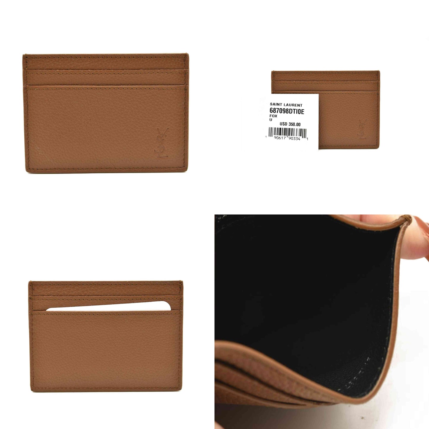 Saint Laurent Logo Cassandre card holder Brown