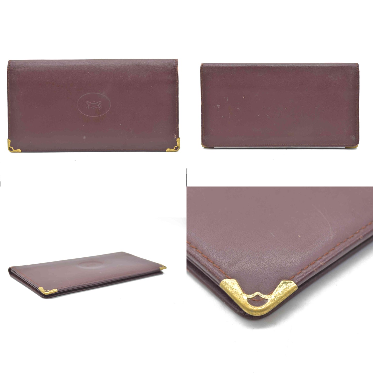 $800 Cartier Vintage Burgundy Bifold Leather Wallet CONSIGNMENT