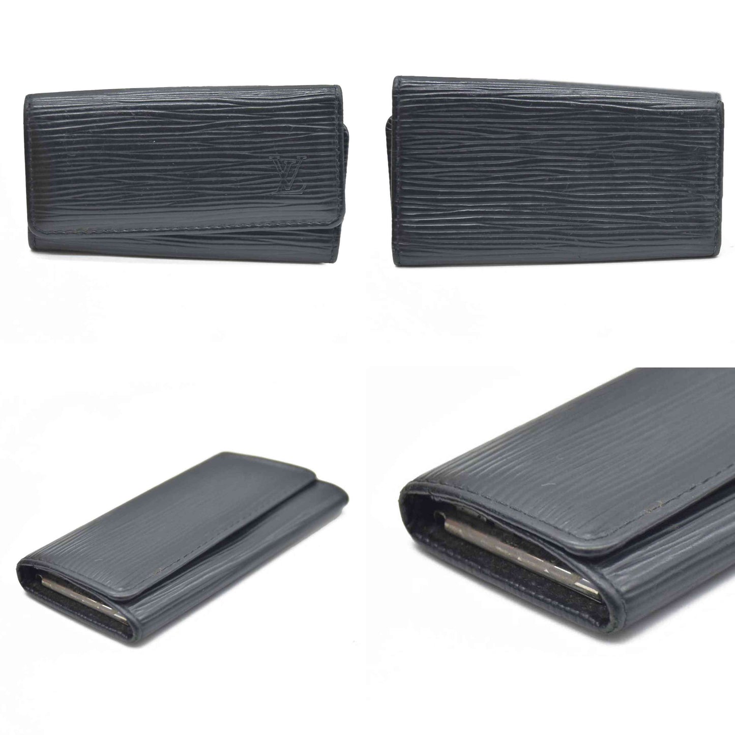 $320 AUCTION Louis Vuitton Epi Multicles 4 Key Holder Black CA1015
