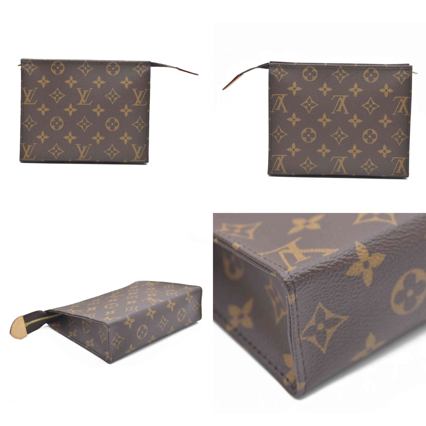 AUCTION $800 Louis Vuitton  Monogram Toiletry Pouch 19 Red