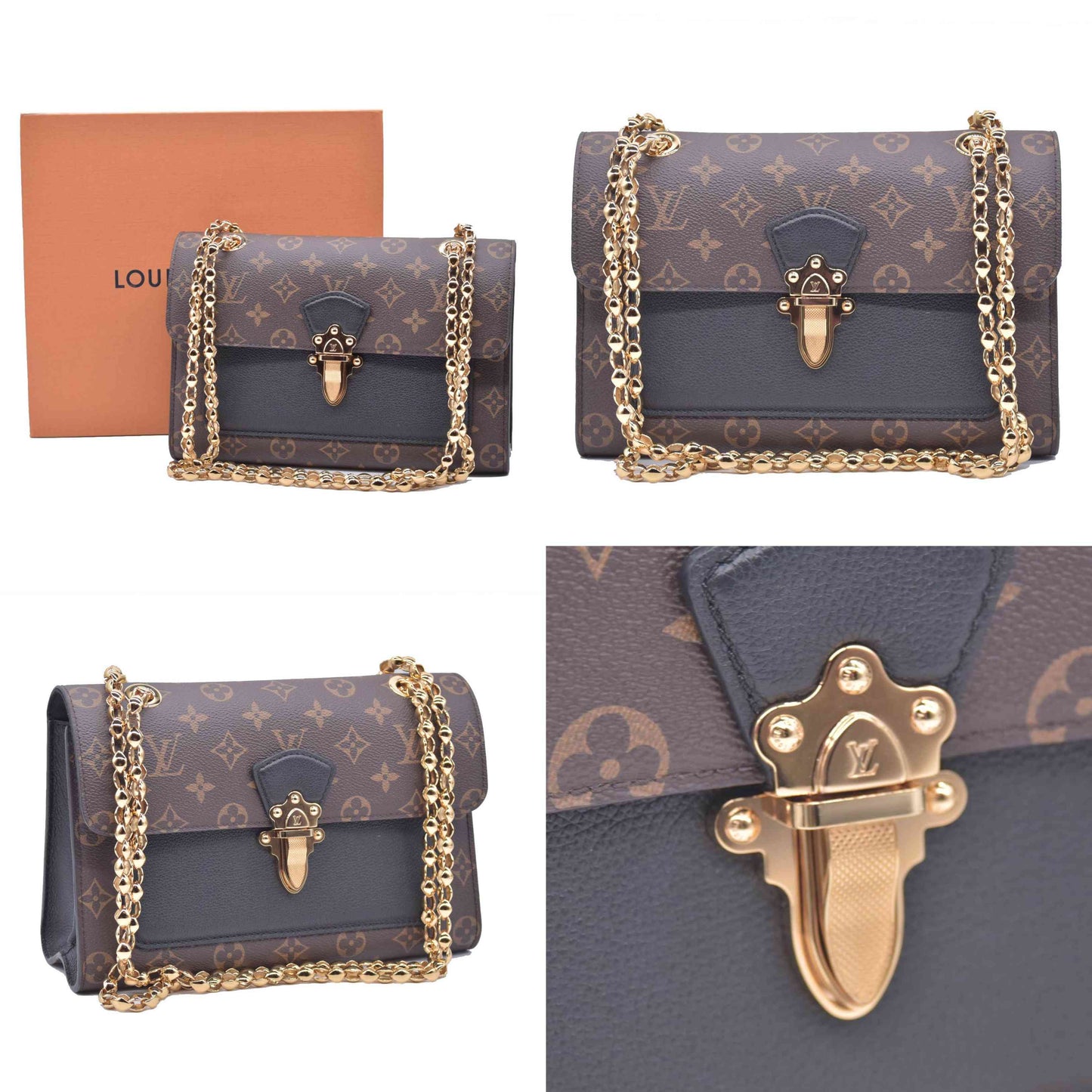 $2830 2018 Louis Vuitton Monogram Victoire Black CA4138