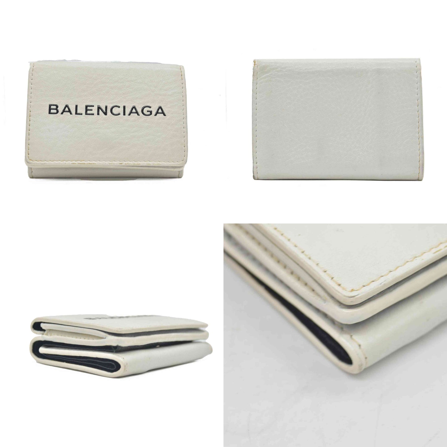 $475 Balenciaga Trifold Everyday Compact Wallet Leather Compact Wallet CONSIGNMENT
