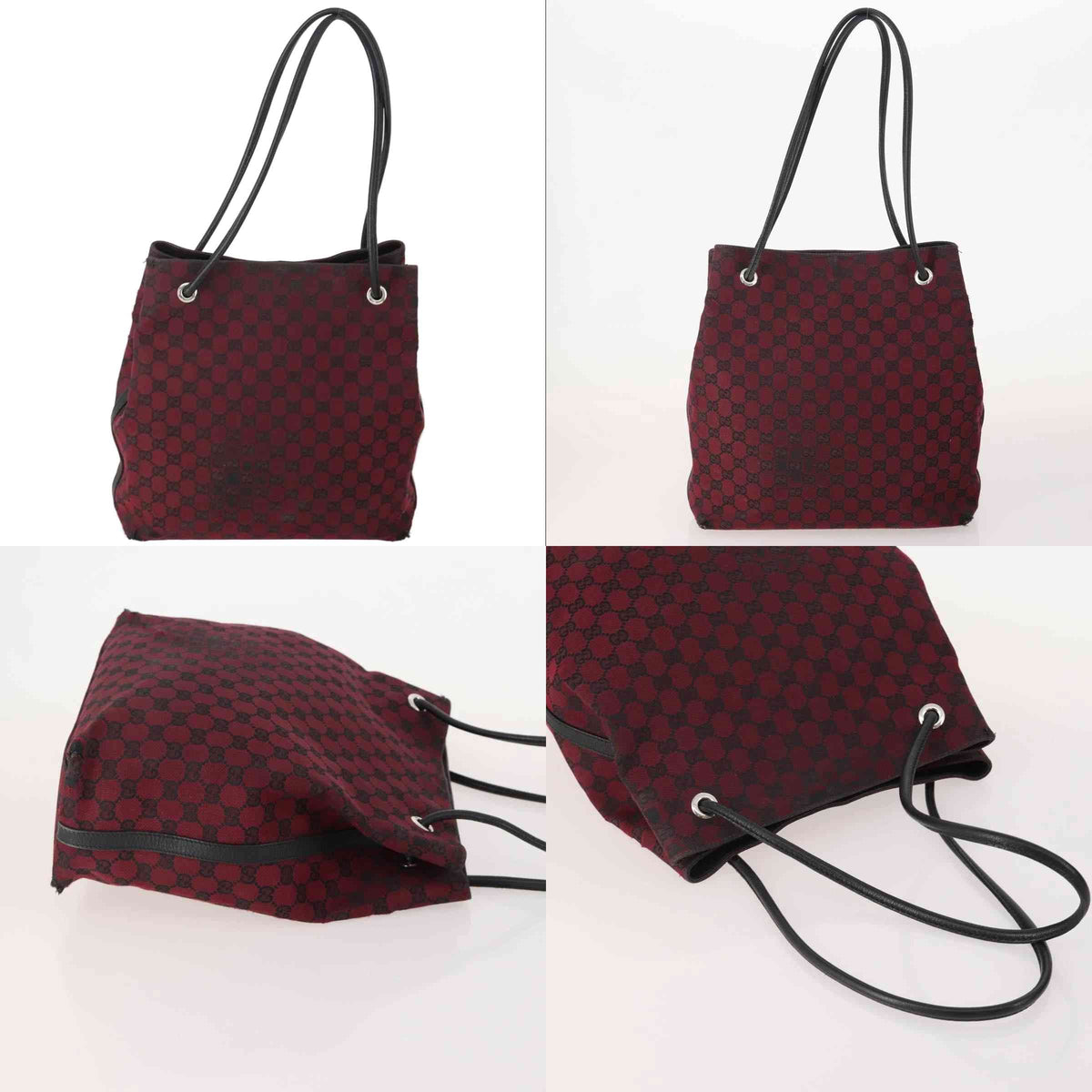 $795 GUCCI GG GG Denim Gifford Red Tote 10020707
