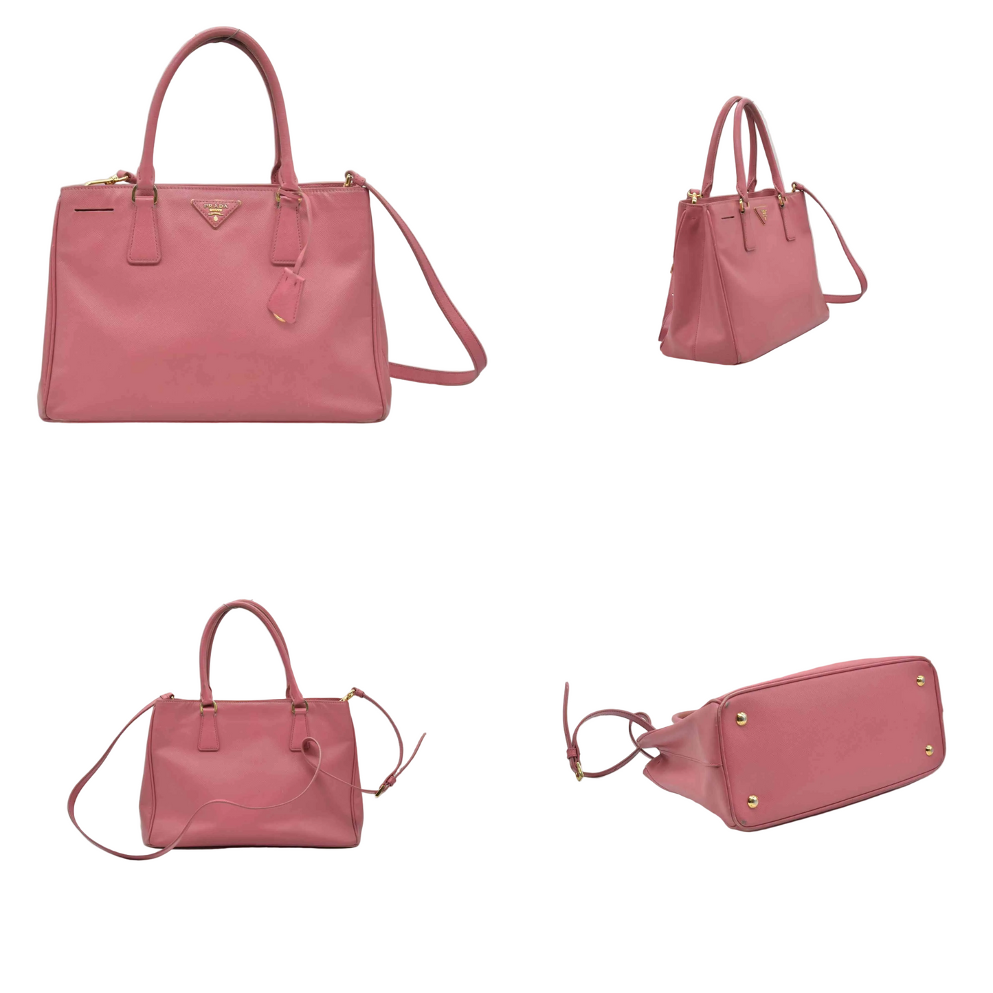 $4500 Prada Saffiano Lux Large Galleria Double Zip Tote Pink