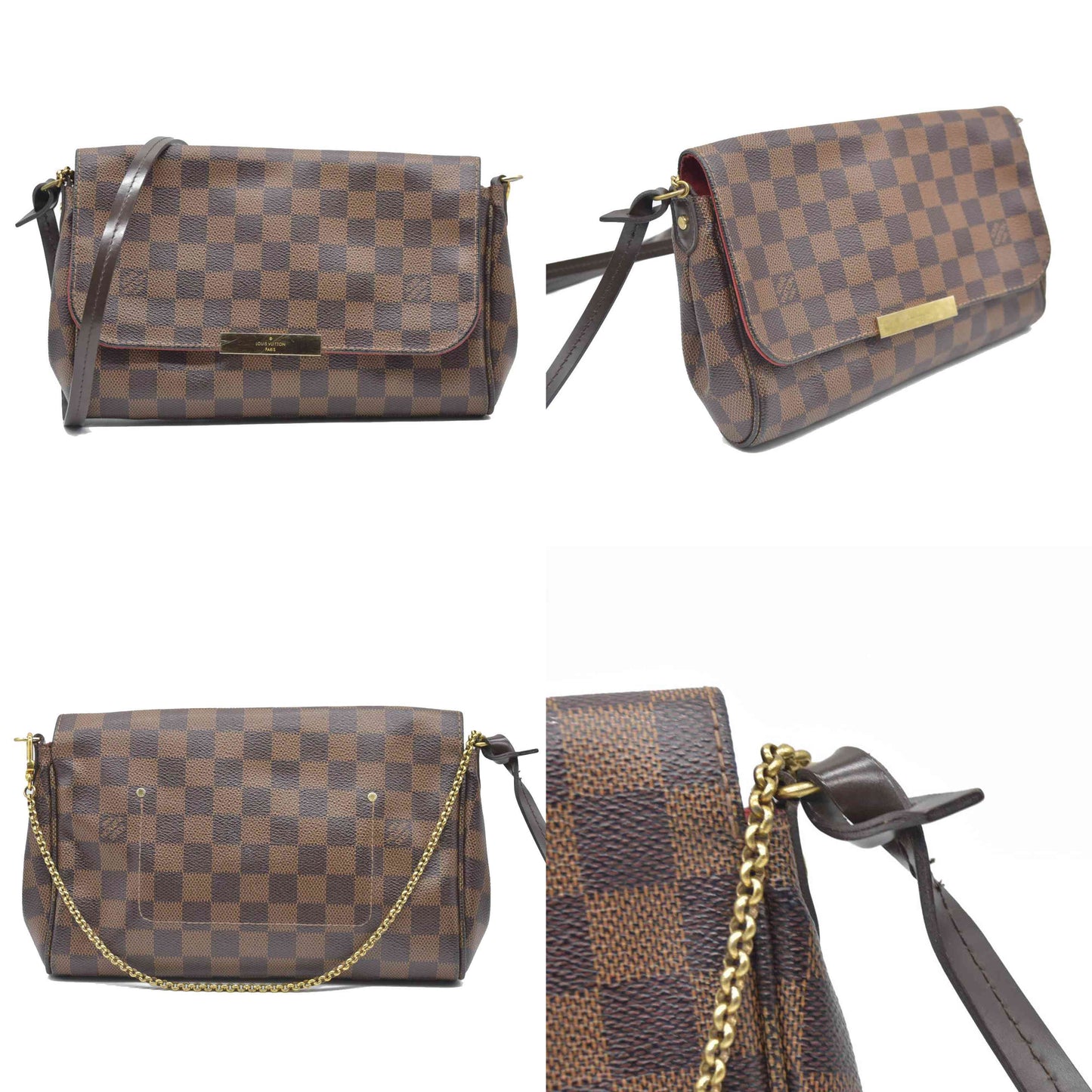 $1460 Louis Vuitton  Damier Ebene Favorite MM DU3114