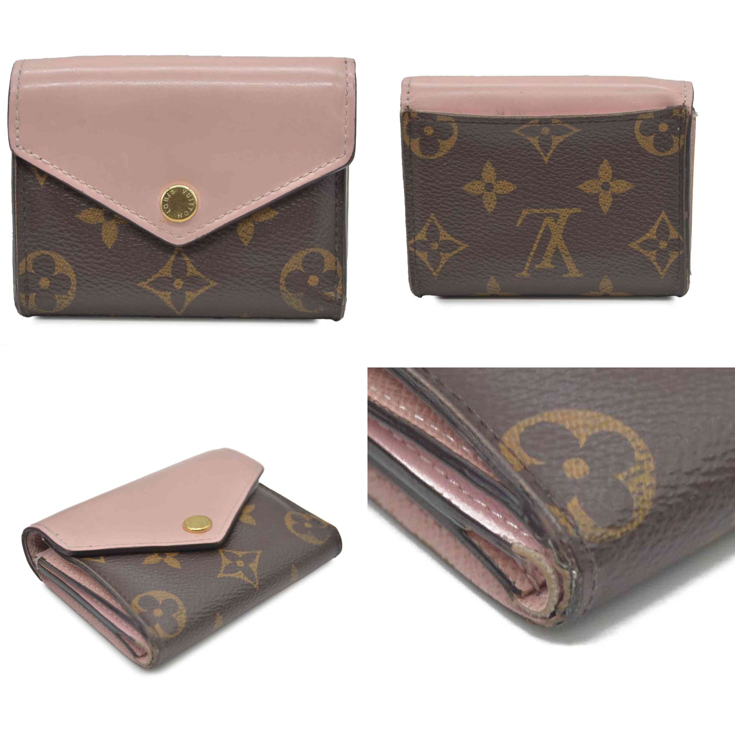 LOUIS VUITTON Monogram Zoe Wallet Rose Ballerine MI5220