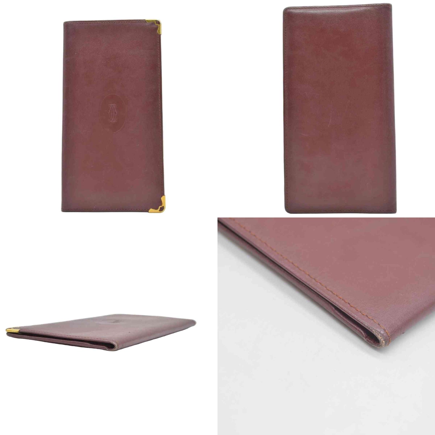 $800 Cartier Vintage Burgundy Bifold Leather Wallet CONSIGNMENT