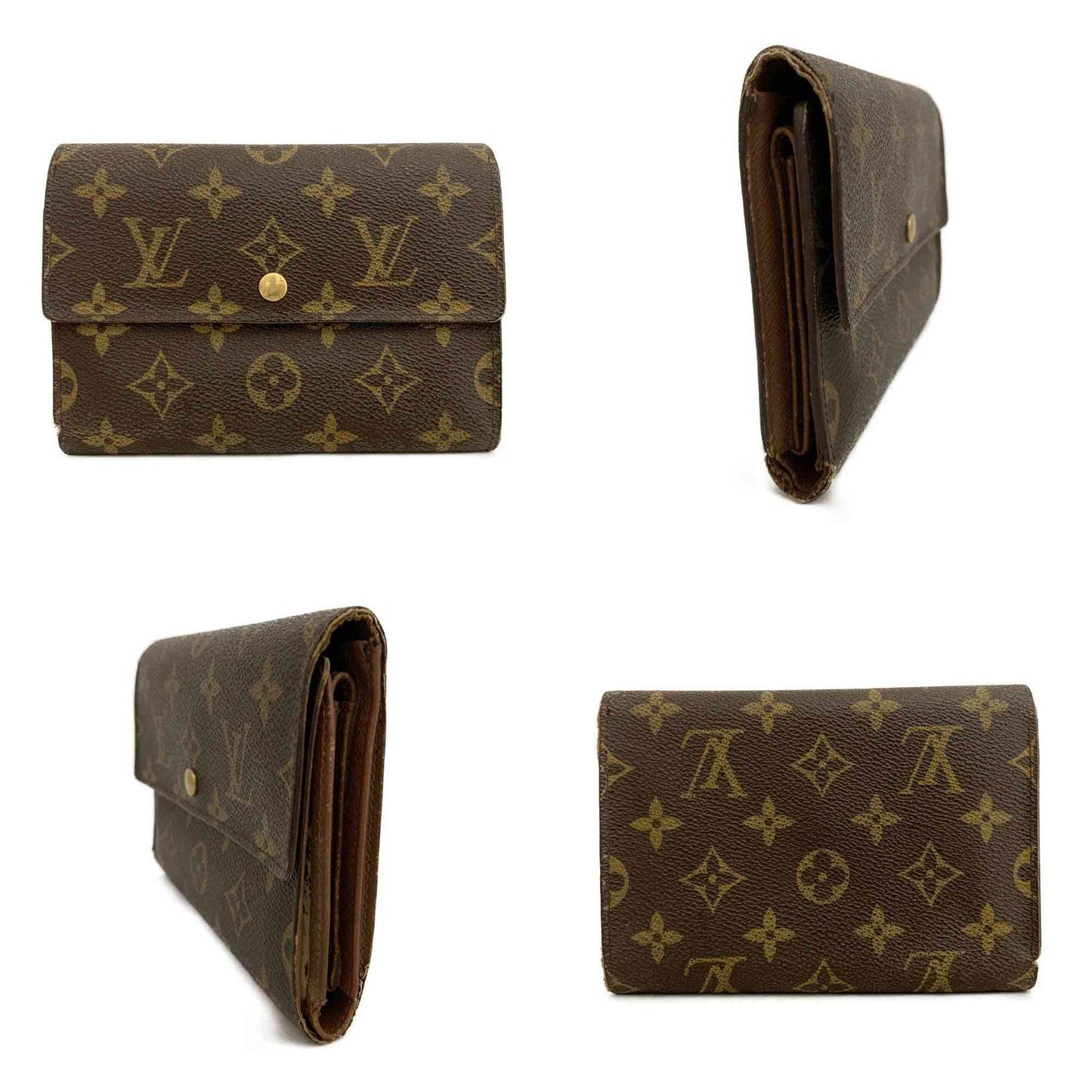 $795 2000 Louis Vuitton Monogram Porte Trésor Etui Papiers Wallet SP0030
