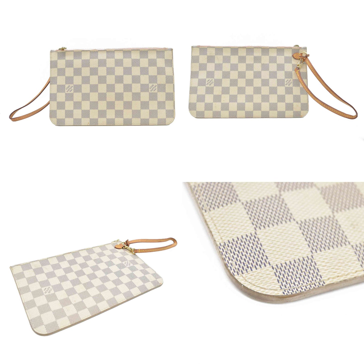 $2200 Louis Vuitton  Damier Azur Neverfull MM GM Pochette