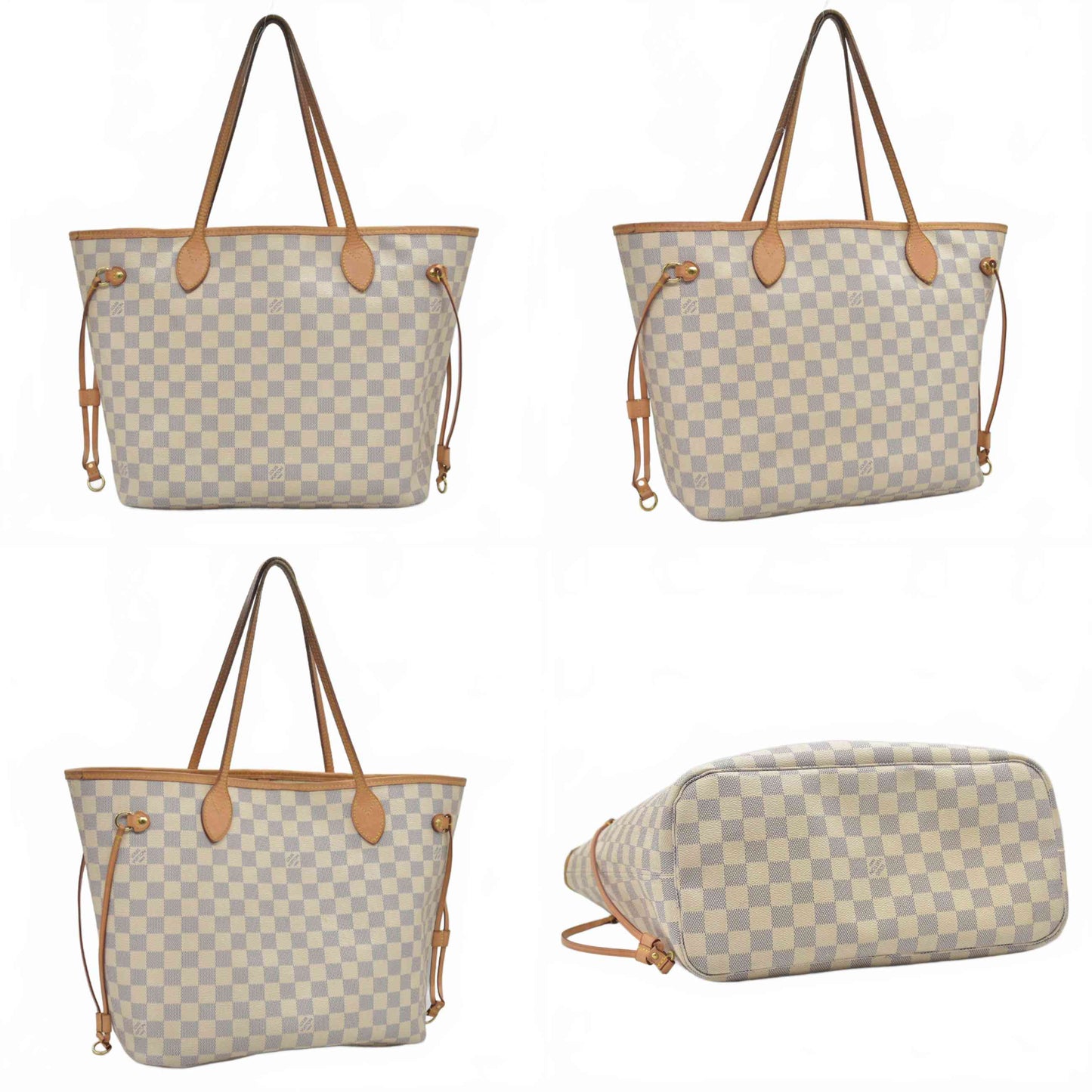 $2240 Louis Vuitton Damier Azur Neverfull MM RFID